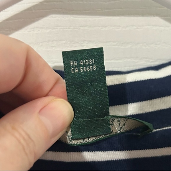 Lauren Ralph Lauren LRL Navy Striped Cotton Blazer Size XL Gold Button Details - Picture 6 of 12